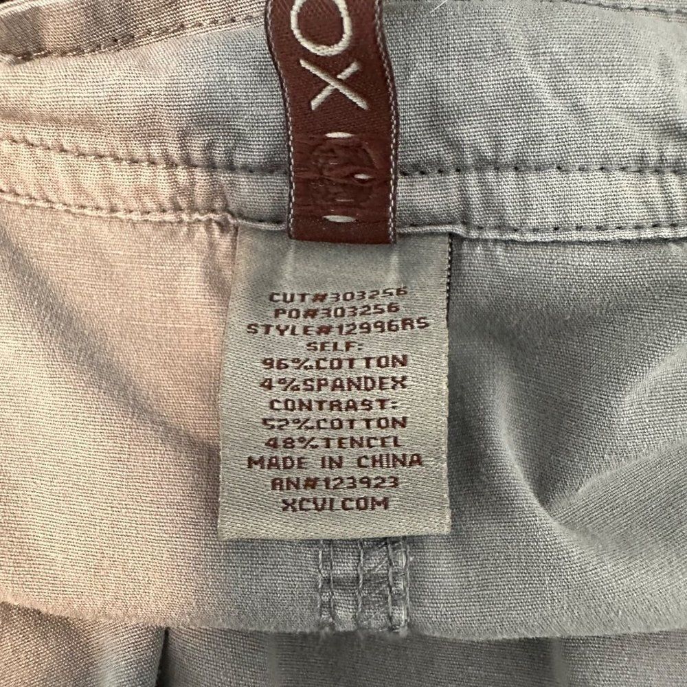 XCVI Utility Windbreaker Jacket Full Zip Womens Large Slate Gray Hood Drawstring - Picture 12 of 12